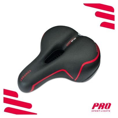 Selle de vélo Memory Foam Comfort - Noir - Femme/Homme