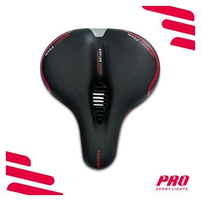 Selle de vélo Memory Foam Comfort - Noir - Femme/Homme