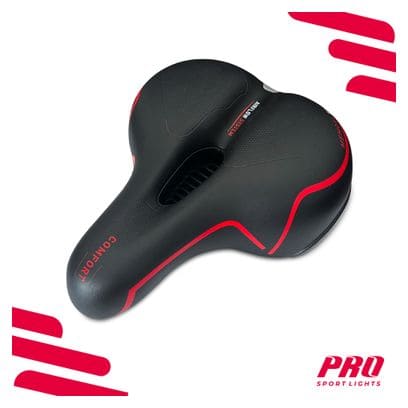 Selle de vélo Memory Foam Comfort - Noir - Femme/Homme