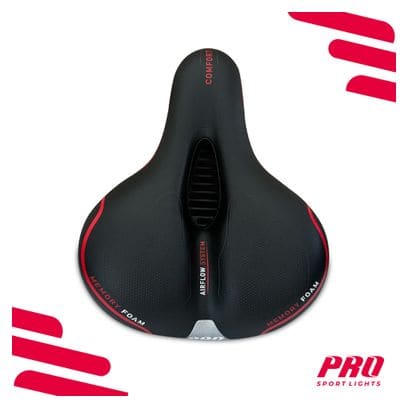 Selle de vélo Memory Foam Comfort - Noir - Femme/Homme