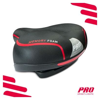 Selle de vélo Memory Foam Comfort - Noir - Femme/Homme