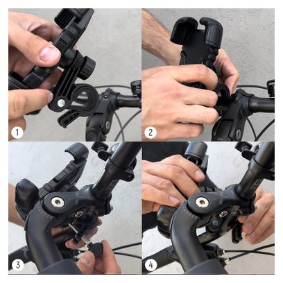 Support de téléphone solide pour guidon de vélo noir