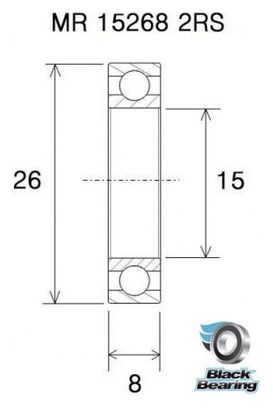 Schwarzes Lager MR 15268 2RS 15 x 26 x 8 mm