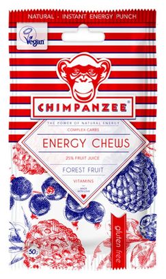 CHIMPANZEE Energy Chews 100% Natural Forest Fruit 50g GLUTEN FREE