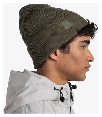 Unisex Buff Crossknit Khaki Beanie