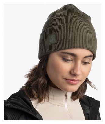 Unisex Buff Crossknit Khaki Beanie