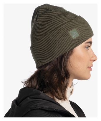 Unisex Buff Crossknit Khaki Beanie