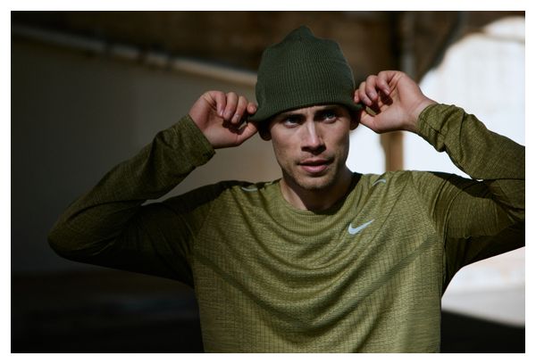 Unisex Buff Crossknit Khaki Beanie
