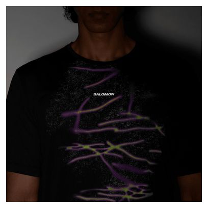 Camiseta de manga corta Salomon SHKout Core Graphic Negro Hombre