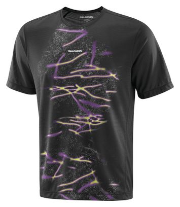 Camiseta de manga corta Salomon SHKout Core Graphic Negro Hombre