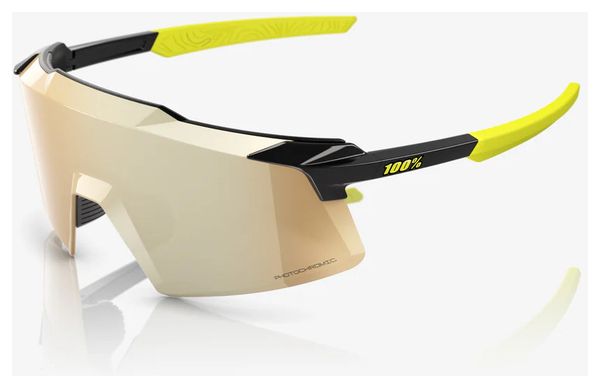 100% Aerocraft Gloss Black / Gold Mirror Photochromic lenses