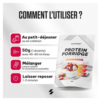 Protein Porridge (1kg) - Superset Nutrition - Fraise Banane -  Flocons D'avoine