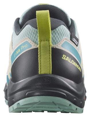 Salomon XA Pro V8 Waterproof Junior Trailrunning-Schuhe Blau Gelb Schwarz Kinder