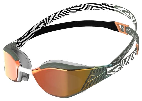 Lunettes de natation Speedo Fastskin Hyper Elite Mirror Vert/Noir/Orange