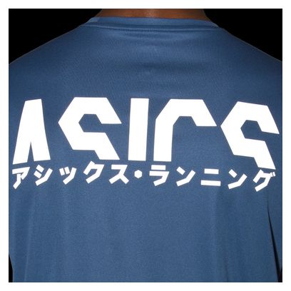 Maillot manches courtes Asics Retro Tokyo Katakana Bleu