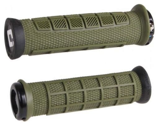 ODI Elite Pro Lock en empuñaduras de color caqui / negro de 130 mm