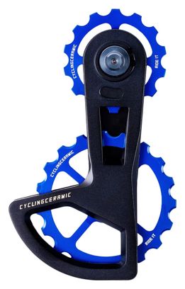 Jaula de desviador CyclingCeramic OSPW Race 14/19T para desviador Shimano 105 y 105 Di2 11/12S Azul