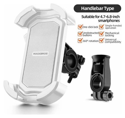 Support de téléphone anti-choc pour vélo blanc