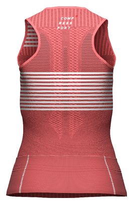 Maglia senza maniche Compressport Tri Postural da donna Coral Red