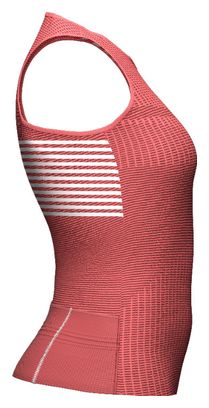Maglia senza maniche Compressport Tri Postural da donna Coral Red