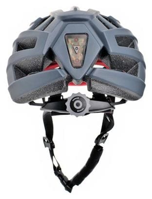 Casque de vélo Route/MTB - 52-58cm - Bleu mat-gris - Lumière rouge