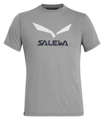 T-Shirt Manches Courtes Salewa Solidlogo Dry Gris