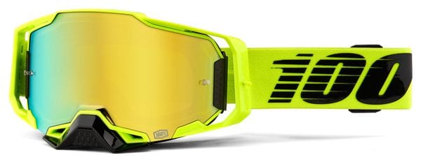 Armega Nuclear Citrus 100% Mask Fluorescent Yellow / Black Gold Mirror Shield
