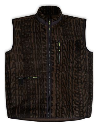 Unisex Rains Heavy Fleece Wood-Black Monogram Sleeveless Vest