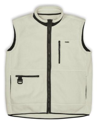 Rains Heavy Fleece Unisex Mouwloos Vest Fossil Wit