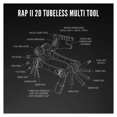 Multi Outils Lezyne Rap II 20 - Tubeless