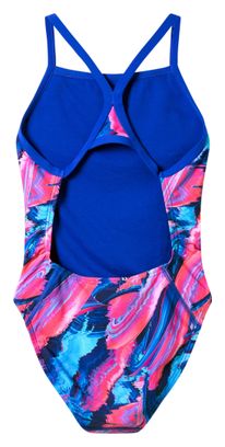 Speedo Club Training Printed Turnback Blue/Pink Women's Swimsuit
