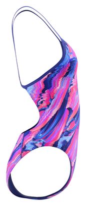 Speedo Club Training Printed Turnback Blue/Pink Women's Swimsuit