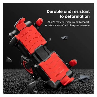 Support de téléphone vélo six griffes Rockbros rouge et noir