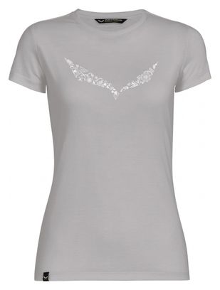 Salewa Solidlogo Dry Damen Kurzarm T-Shirt Grau