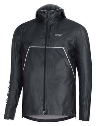 Wasserdichte Running-Jacke mit Kapuze Gore Wear R7 Gore-Tex ShakeDry Trail Schwarz