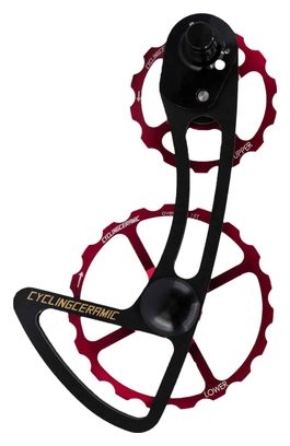 Chape de Dérailleur CyclingCeramic Oversized 14/19T pour Dérailleur Shimano Ultegra R8000/Ultegra Di2 R8050 (Version GS/Chape Moyenne) 11V Rouge