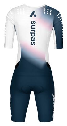 Traje triatlón Surpas Insane 3 LDT azul/blanco/rosa para mujer