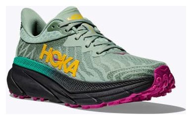 Chaussures Trail Hoka Challenger 7 Vert/Noir/Rose Femme