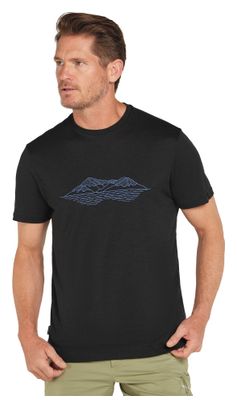 Icebreaker 150 Tech Lite Pukaki Reflected Technical T-Shirt Black