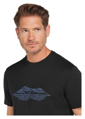 Icebreaker 150 Tech Lite Pukaki Reflected Technical T-Shirt Black