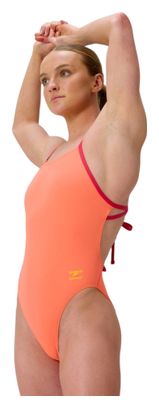 Maillot de bain Speedo Club Training Tie Back Orange/Rouge Femme