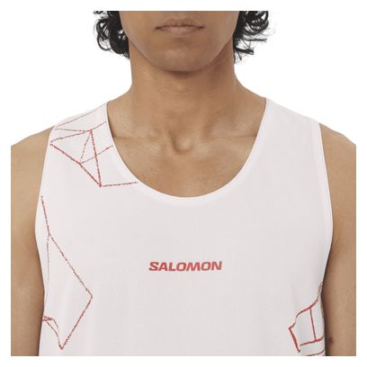 Camiseta sin mangas Salomon S/Lab Speed Blanco/Rojo Hombre
