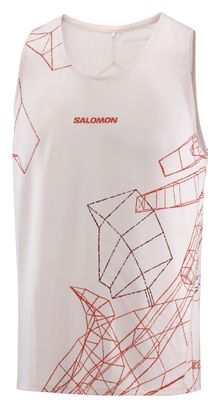 Camiseta sin mangas Salomon S/Lab Speed Blanco/Rojo Hombre