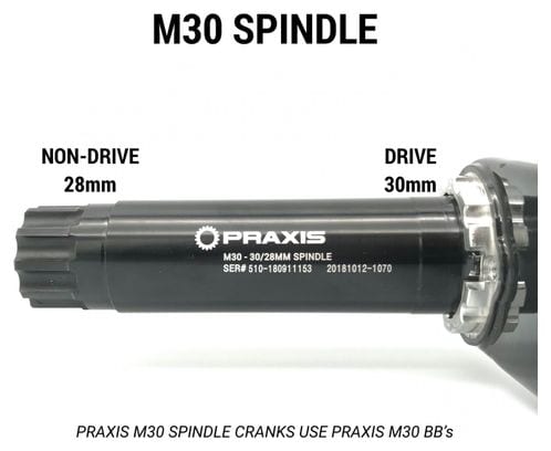 Press-on bottom bracket Praxis Works M30 ConvBB30/PF30 Road/MTB 73 mm