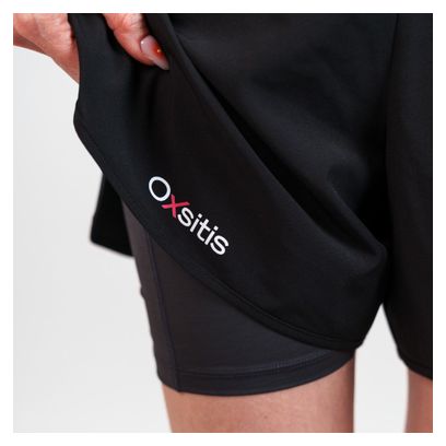 Pantaloncini da corsa 2 in 1 da donna Oxsitis X-Race Nero
