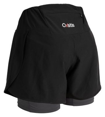 Pantaloncini da corsa 2 in 1 da donna Oxsitis X-Race Nero