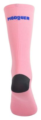 Chaussettes de cyclisme unisexes respirantes hautes Mooquer Pale Classy II roses