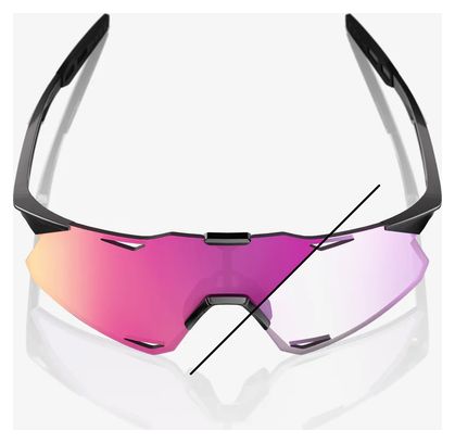 100% Hypercraft Gloss Black Bril / Paarse Spiegel Photochromische Lenzen