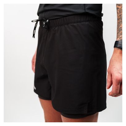Oxsitis X-Race Herren 2-in-1 Running Shorts Schwarz