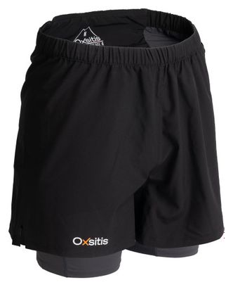 Oxsitis X-Race Herren 2-in-1 Running Shorts Schwarz